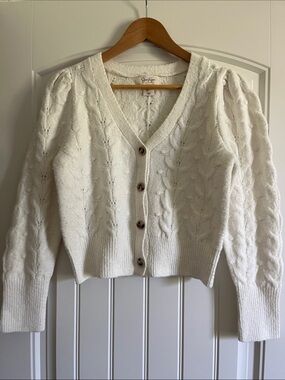 Jessica Simpson Cream Wool Blend Cardigan